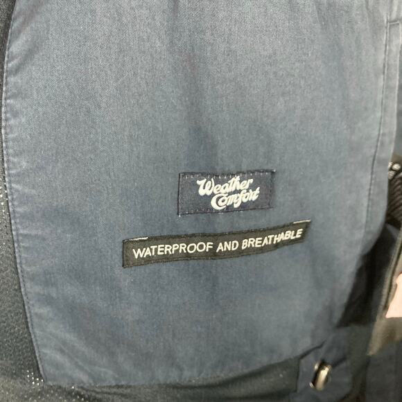 BARBOUR Jacket Men L Navy England Downpour-Style Waxed-Cotton Hoodie Zip Lined - Picture 9 of 16